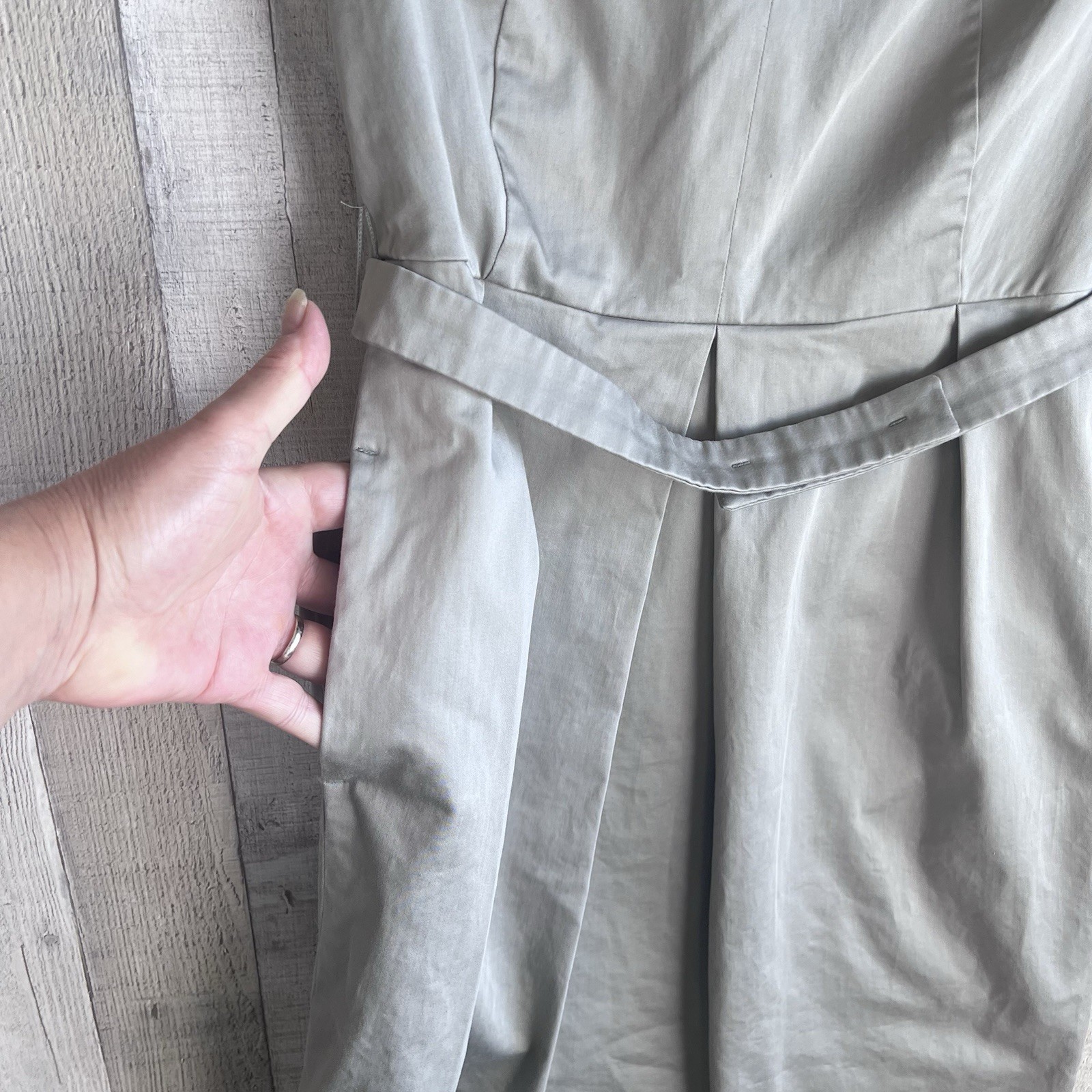 Max Mara Weekend FANELLO A Line Dress Women Size 40/ US-8 Dove Gray Pleated Belt