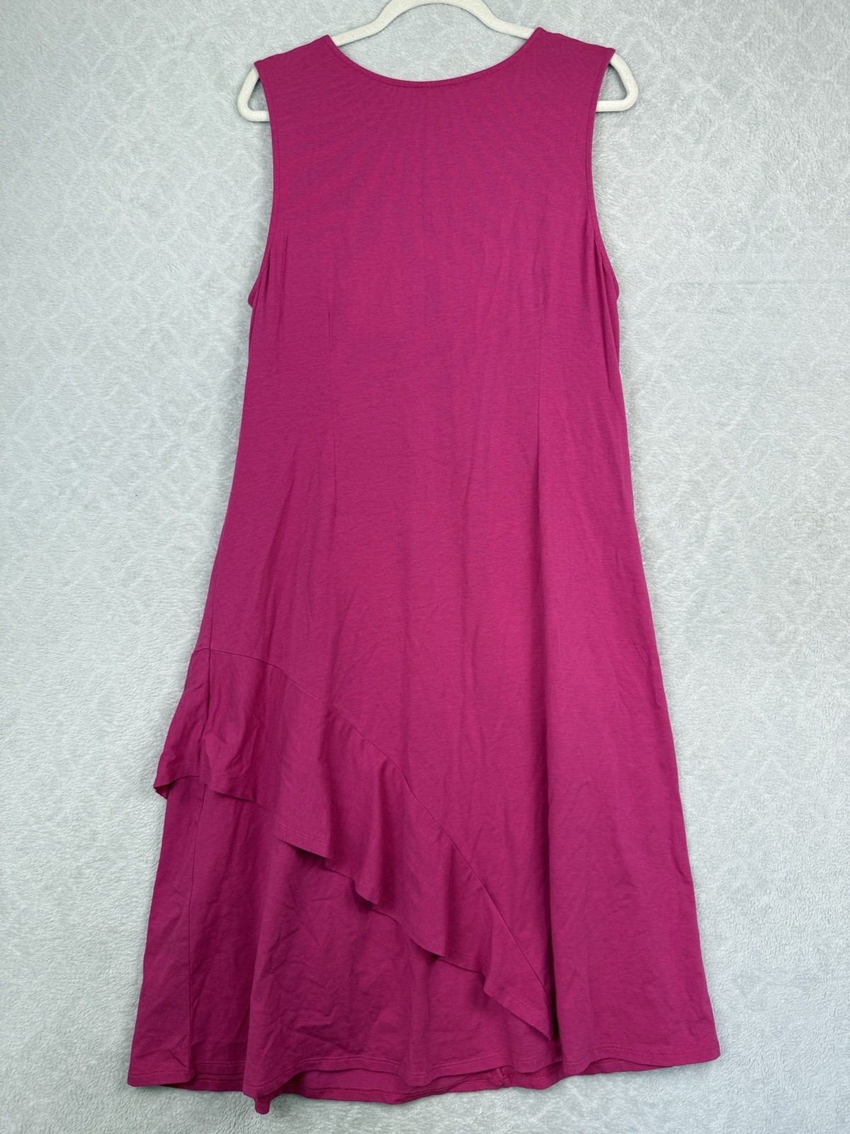 Soft Surroundings Bijou Ruched Tank Dress XL Pink Summer Stretch Ruffle Feminine
