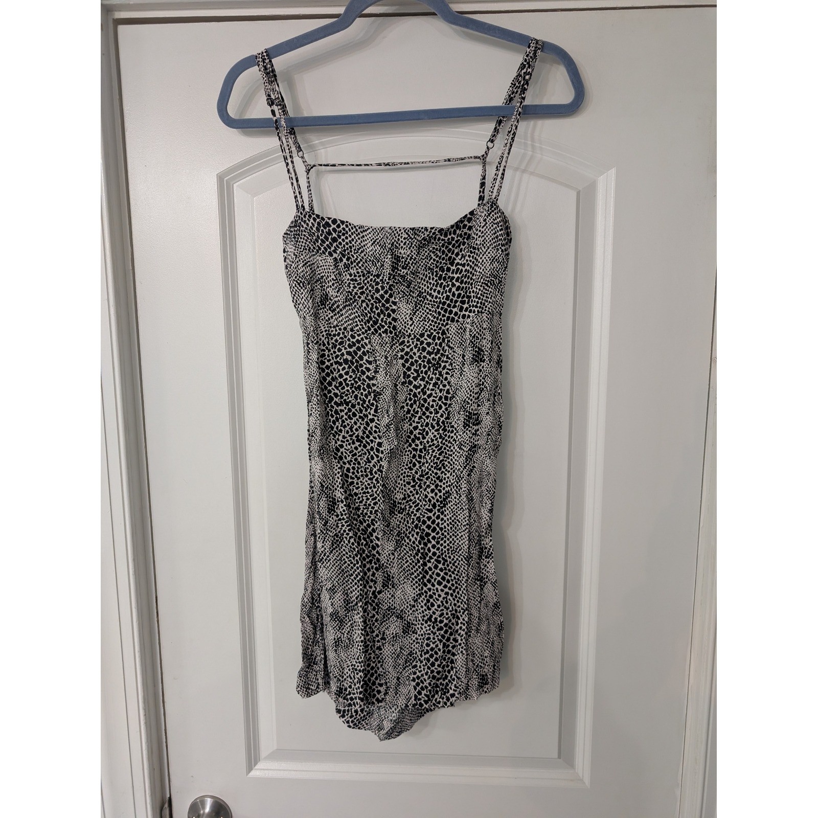 Intimately free people Snakeskin Print Mini Dress Black White Square Neck Small