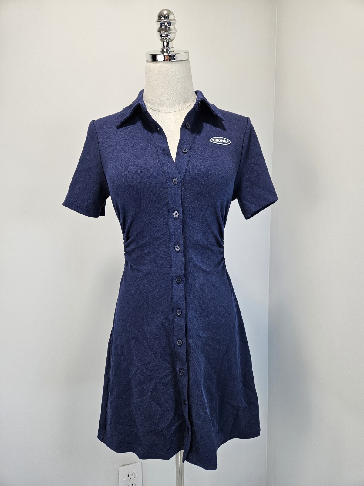 Urban Revivo Womens Polo Dress 6 Blue Cut out Tennis Sport