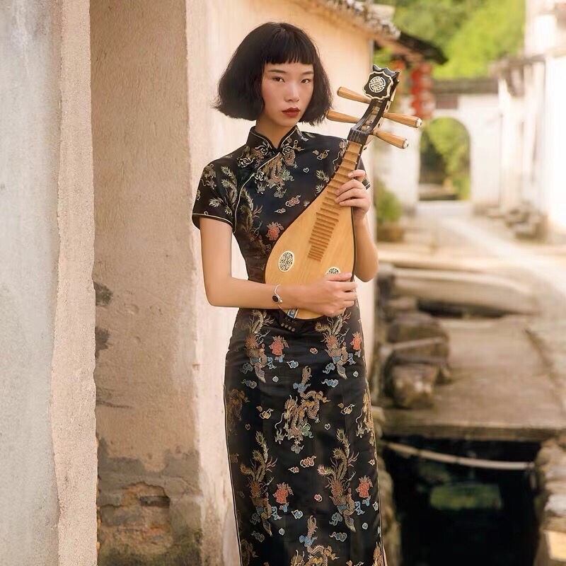 Chinese Retro Republic Style Qipao Sexy Women Cheongsam Vintage Classic Gift