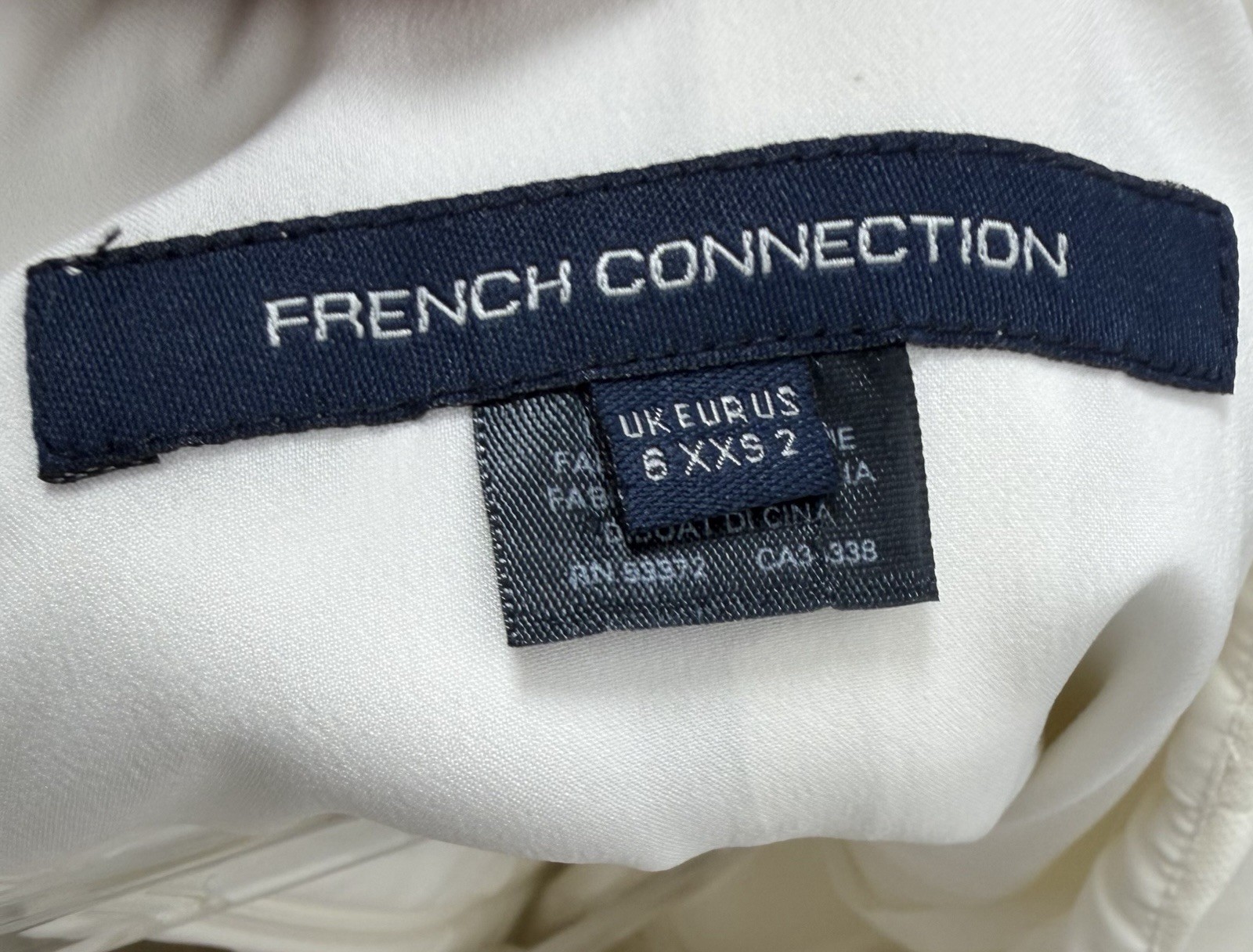 French Connection Ivory Sheath Mini Dress Cocktail Wedding Guest Size 2