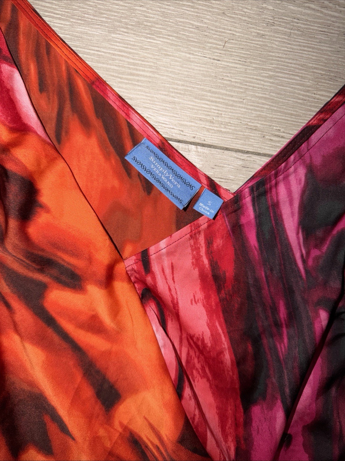 SIMPLY VERA Vera Wang Bold Multi-Color Dress Sleeveless Twist Front Size Small
