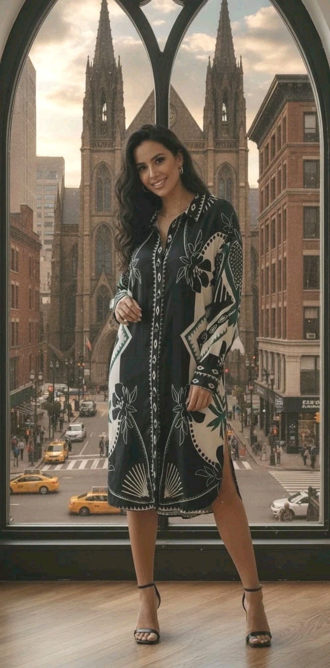 House Of Harlow 1960 Floral Print Long Sleeve Button-down Midi Dress Size L