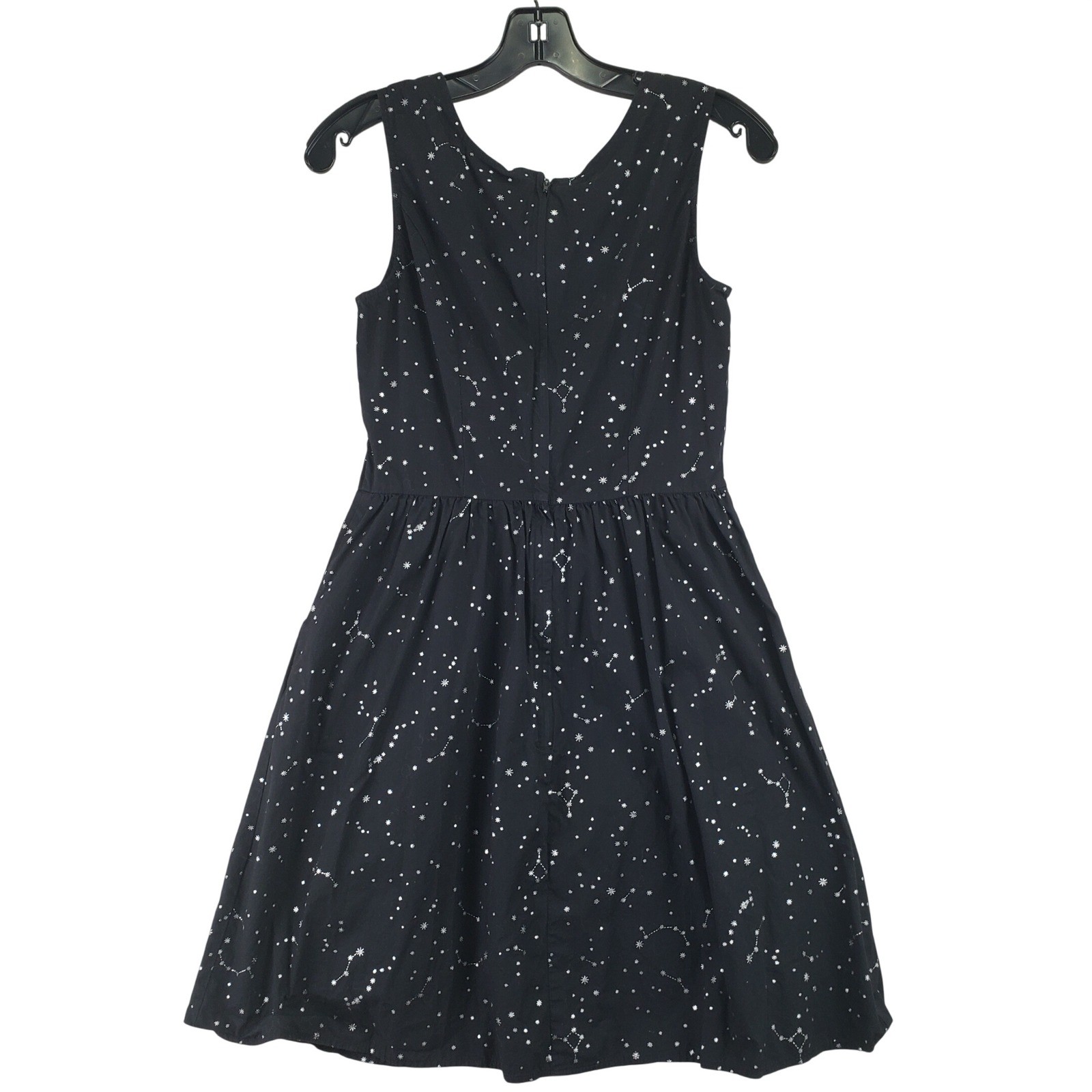ModCloth Celestial Constellation Fit & Flare Dress Womens 6 Black Retro Indie