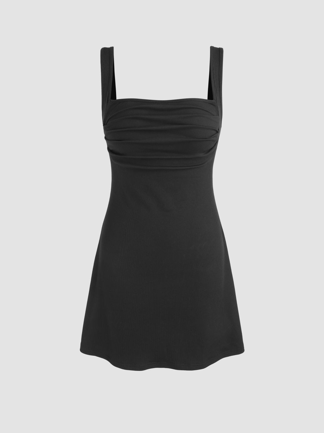 Women Square Neck Bodycon Mini Dress Sleeveless Backless Party Clubwear Black