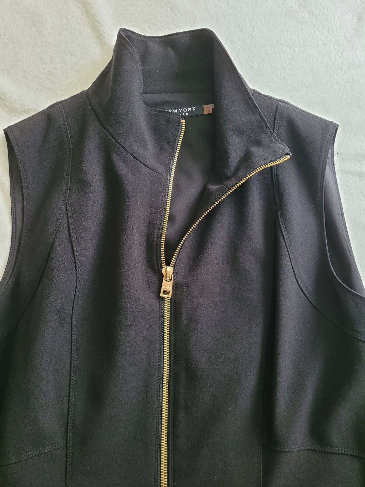 Mark New York Andrew Mark Black Sz 12 Sheath Dress Sexy Party Gold Zipper Buckle