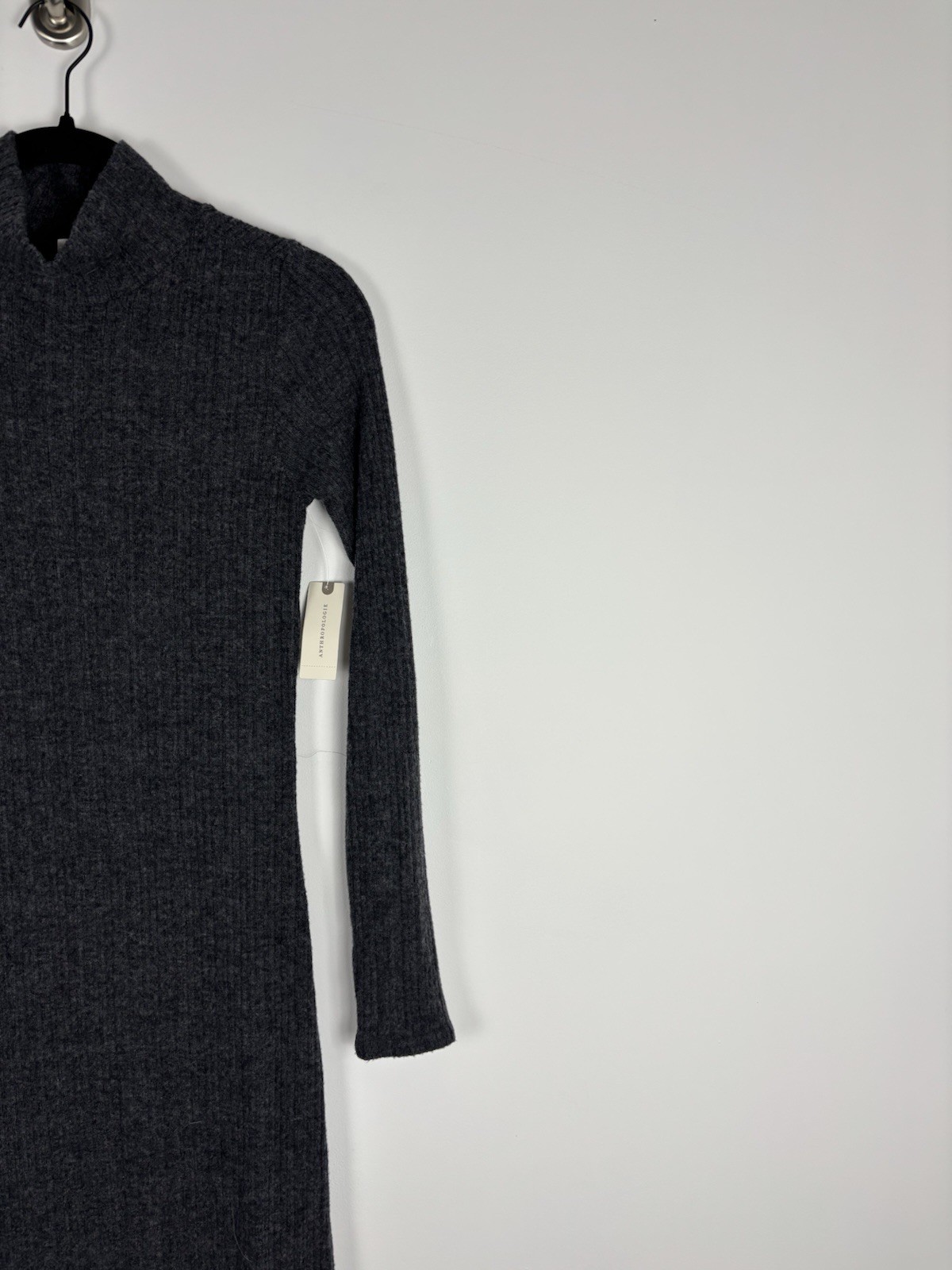 Nwt Daily Practice Sweater Dress Size Xs Gray Turtleneck Ribbed Midi Splits