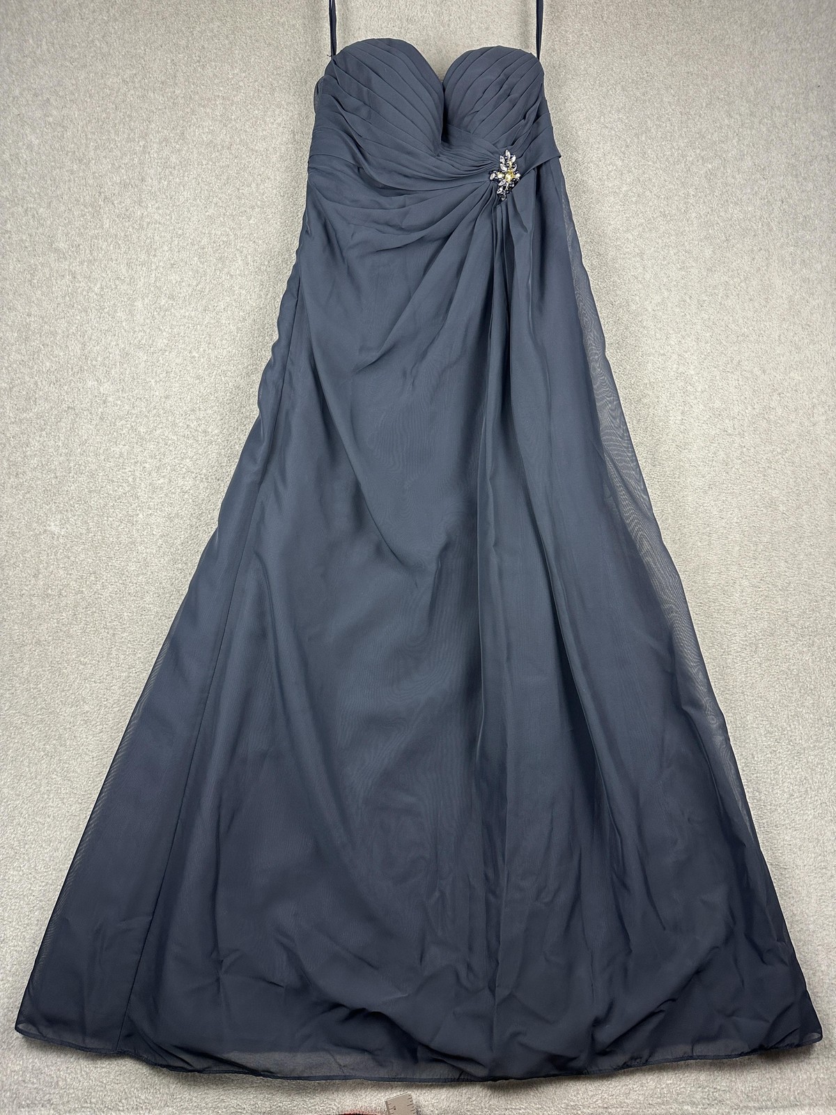 Alexia Designs Dress Womens 8 Blue Chiffon Sweetheart A-Line Gown Formal Prom