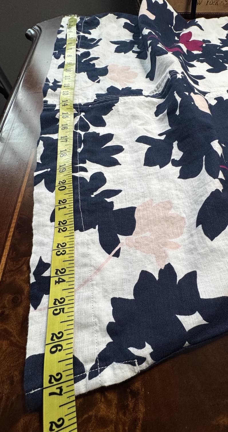 Liz Claiborne Linen Sheath ~ Bold Navy Floral ~ Size Medium ~ NWOT!