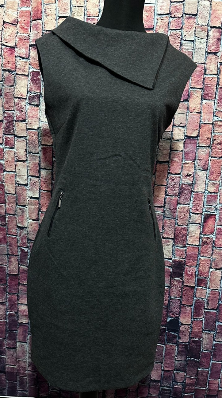Sabrina Diamanti Gray Shift Dress L Classy Feminine