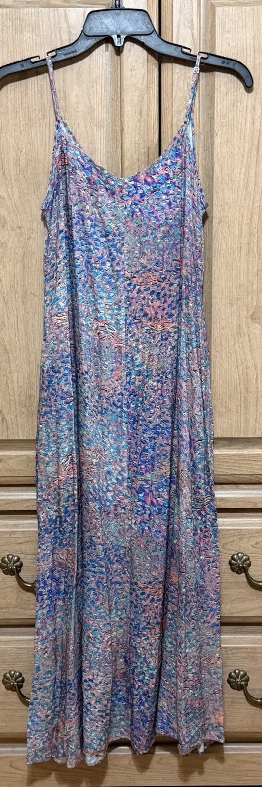 Peruvian Connection Seurat Slip Maxi Dress Women’s XS Abstract Multicolor Flowy