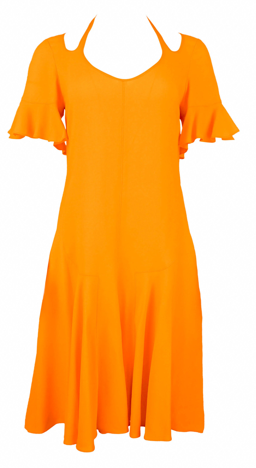 Stella McCartney Halter Detail Dress in Bright Orange