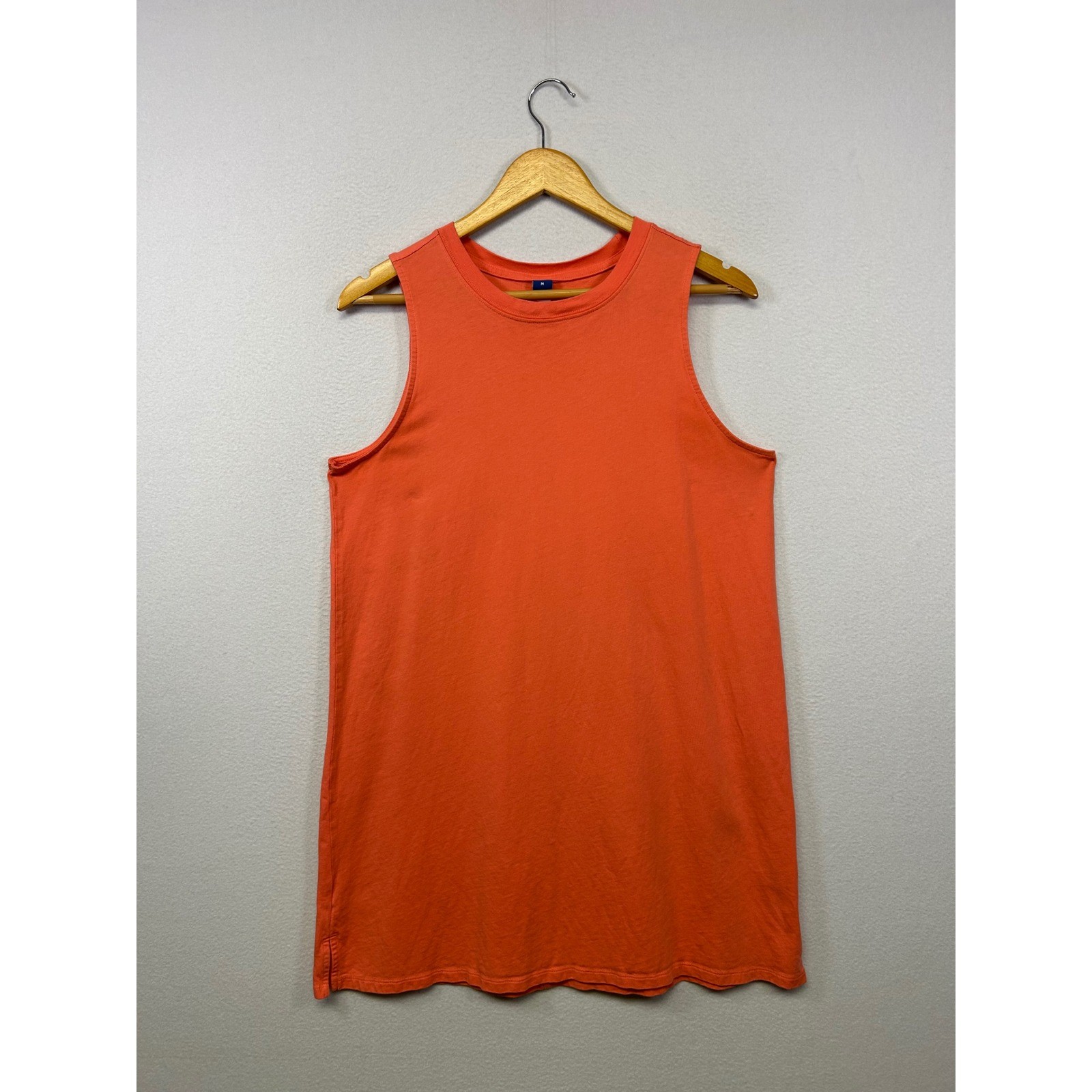 Summer Casual Old Navy Womens Medium Orange Sleeveless Cotton Mini Tank Dress
