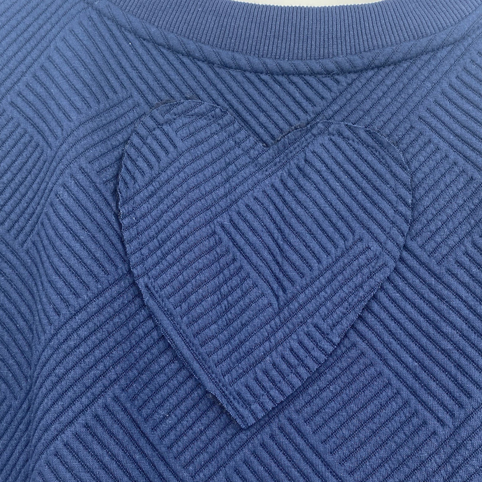 Entro Size Small Blue Textured Pullover Mini Pleated Sweatshirt Tiered Dress NWT