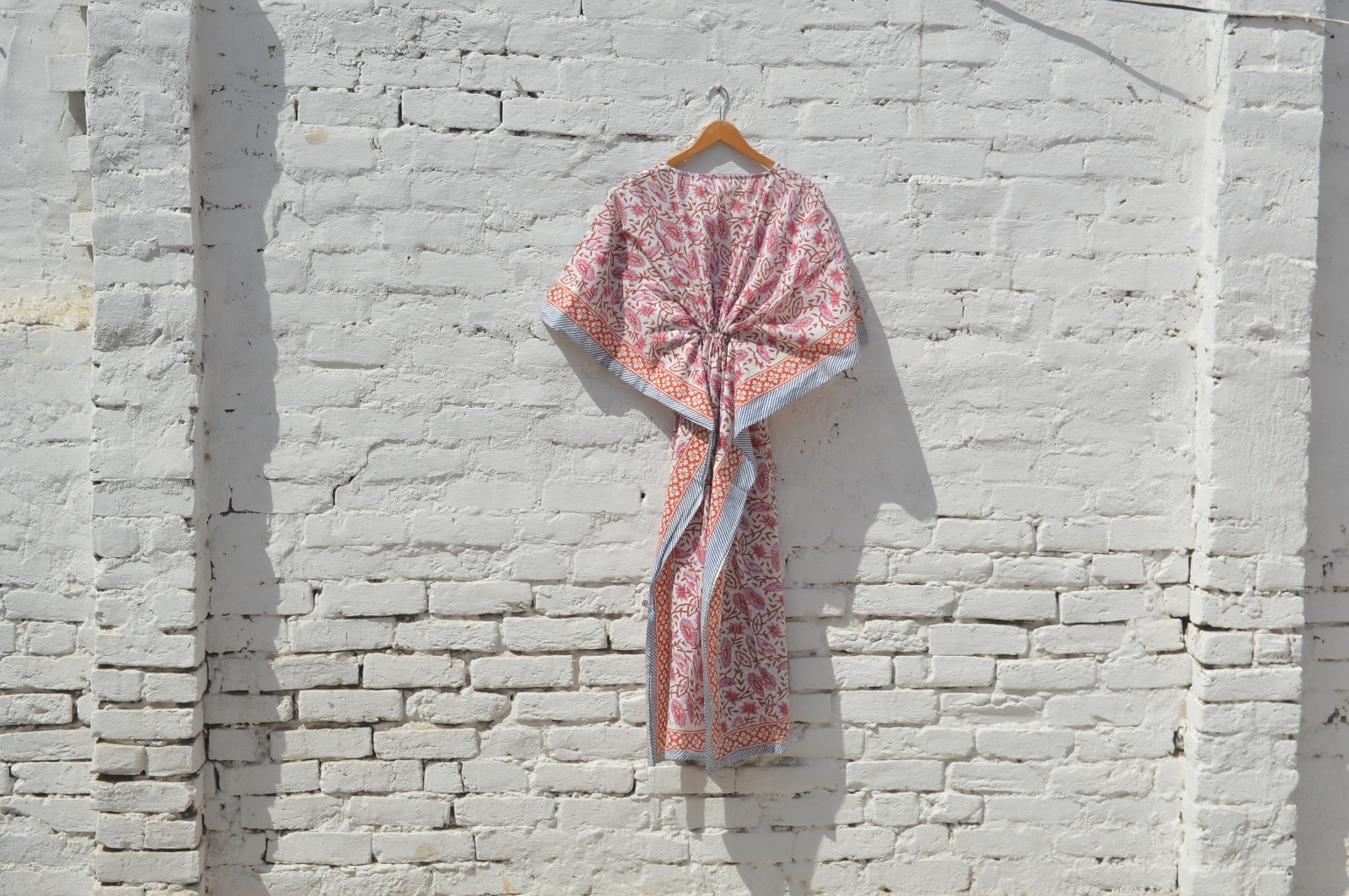 100%Cotton Indian Block Print Long Kaftan Dress TARRIF FREE✅0% CHARGE KF-82 *