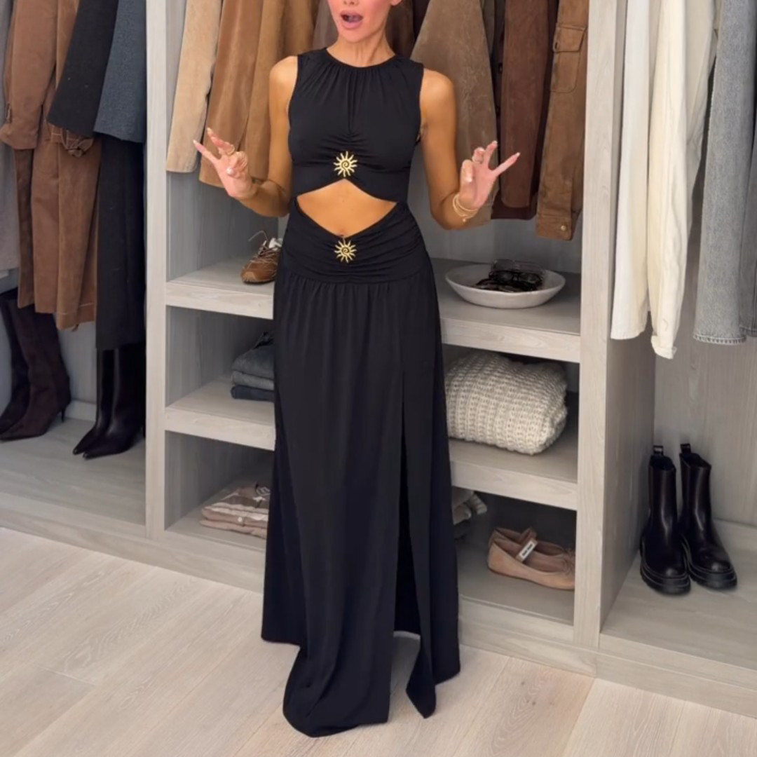 BNWT H&M Cutout Maxi Dress Black 1336280001 Sizes XS, S, M, L