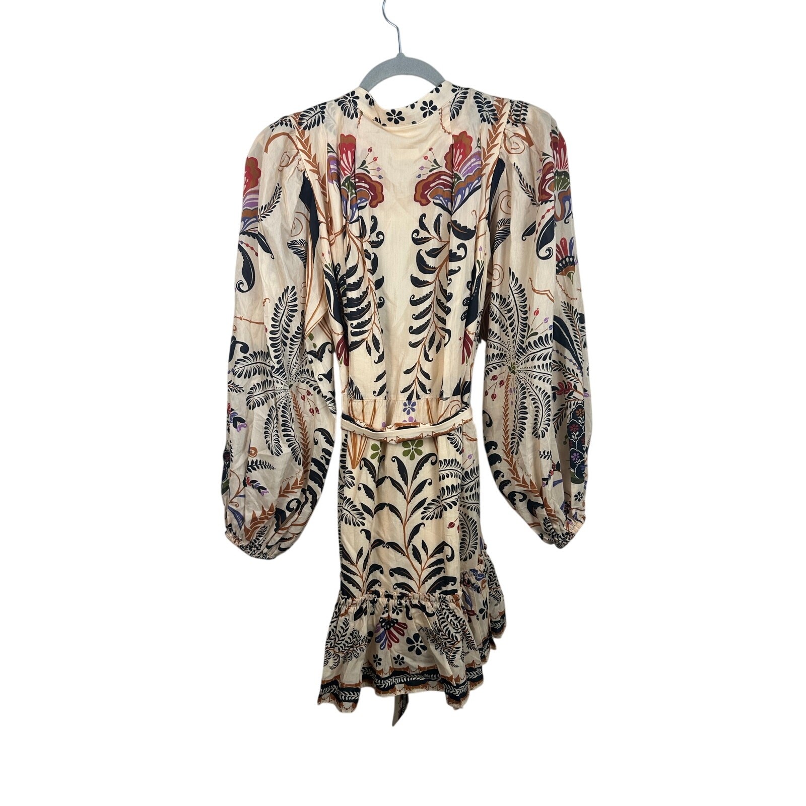 NWT Farm Rio Women’s Classic Nature Sand Mini Dress Long Sleeve Sand Size Small