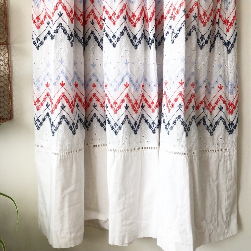 Sabina Musayev White Zig Zigzag Embroidered Fiji Dress With Pockets