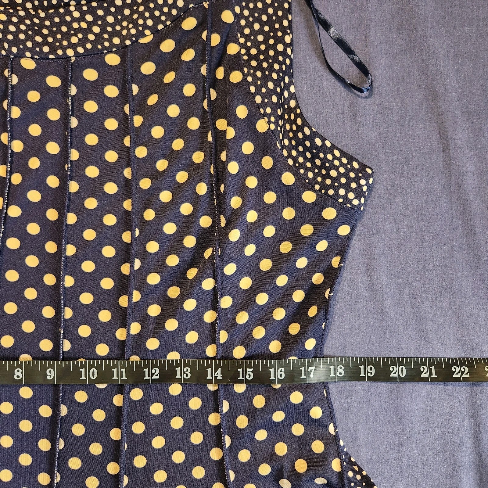 Perceptions Polka Dot Sleeveless Classic/Retro-Vibe/Preppy Belted Midi Dress XL