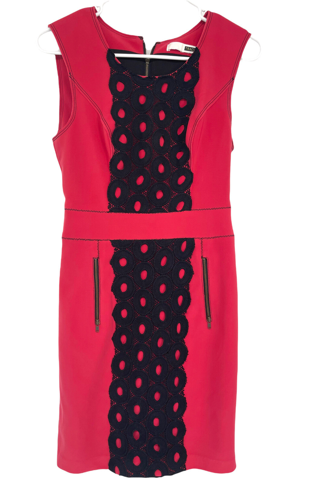Tracy Reese Sheath Dress Lace Front Red Dress