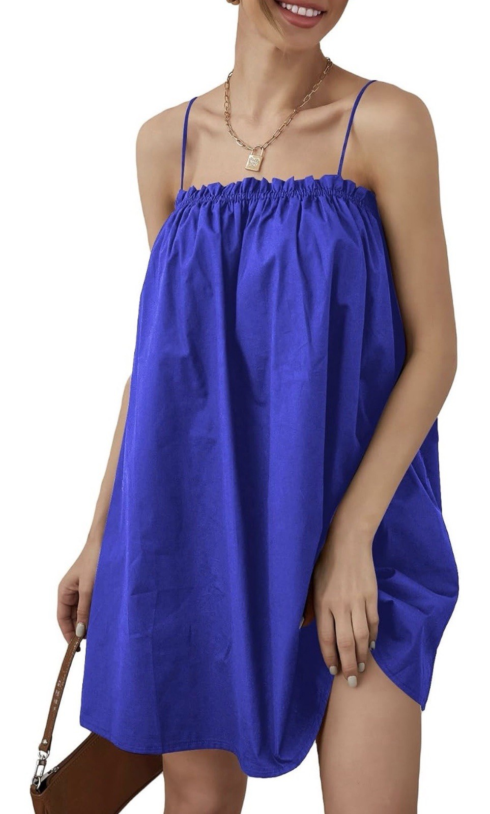 MEDIUM Royal Blue Spaghetti Strap Babydoll Dress