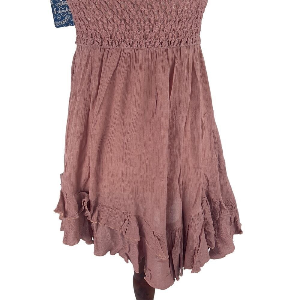 Free People Intimately Adella Lace Slip Mini Dress Mauve Pink Boho NWT XS