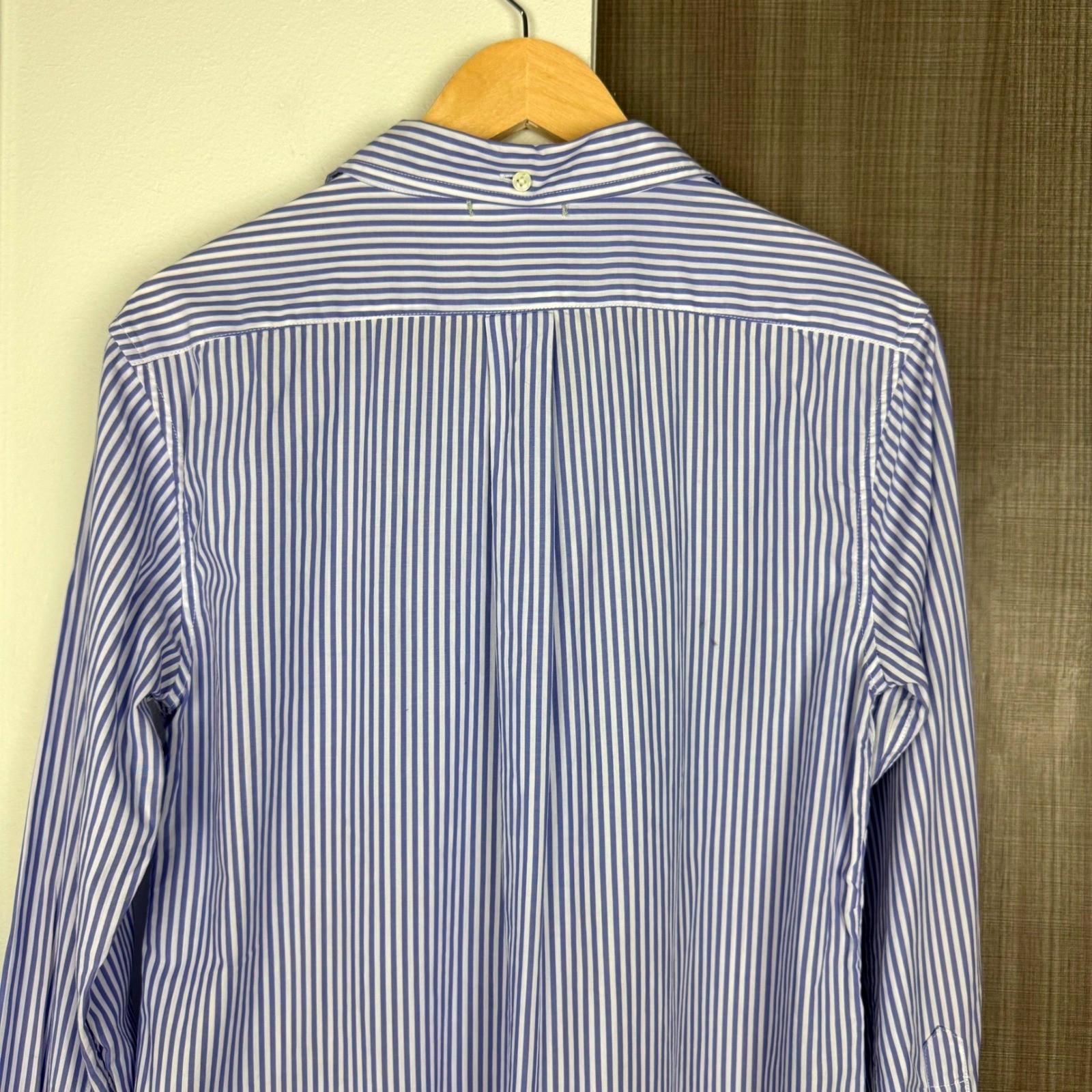 Alex Mill Blue White Striped Standard Maxi Shirt Dress Side Slit Size Medium