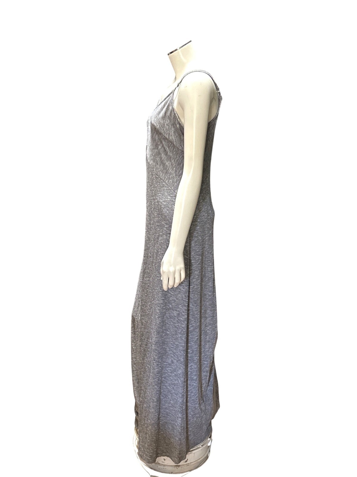 Mossimo Medium Gray Maxi Dress Adjustable Straps Stretch Knit Casual Cool Trendy