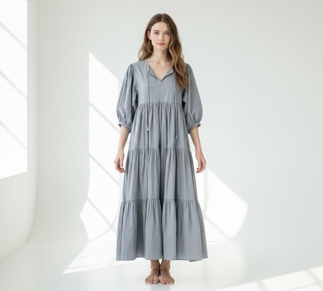 Indian Ethnic Boho Cotton Dress Summer Wear Comfy Mom Beach Travel
