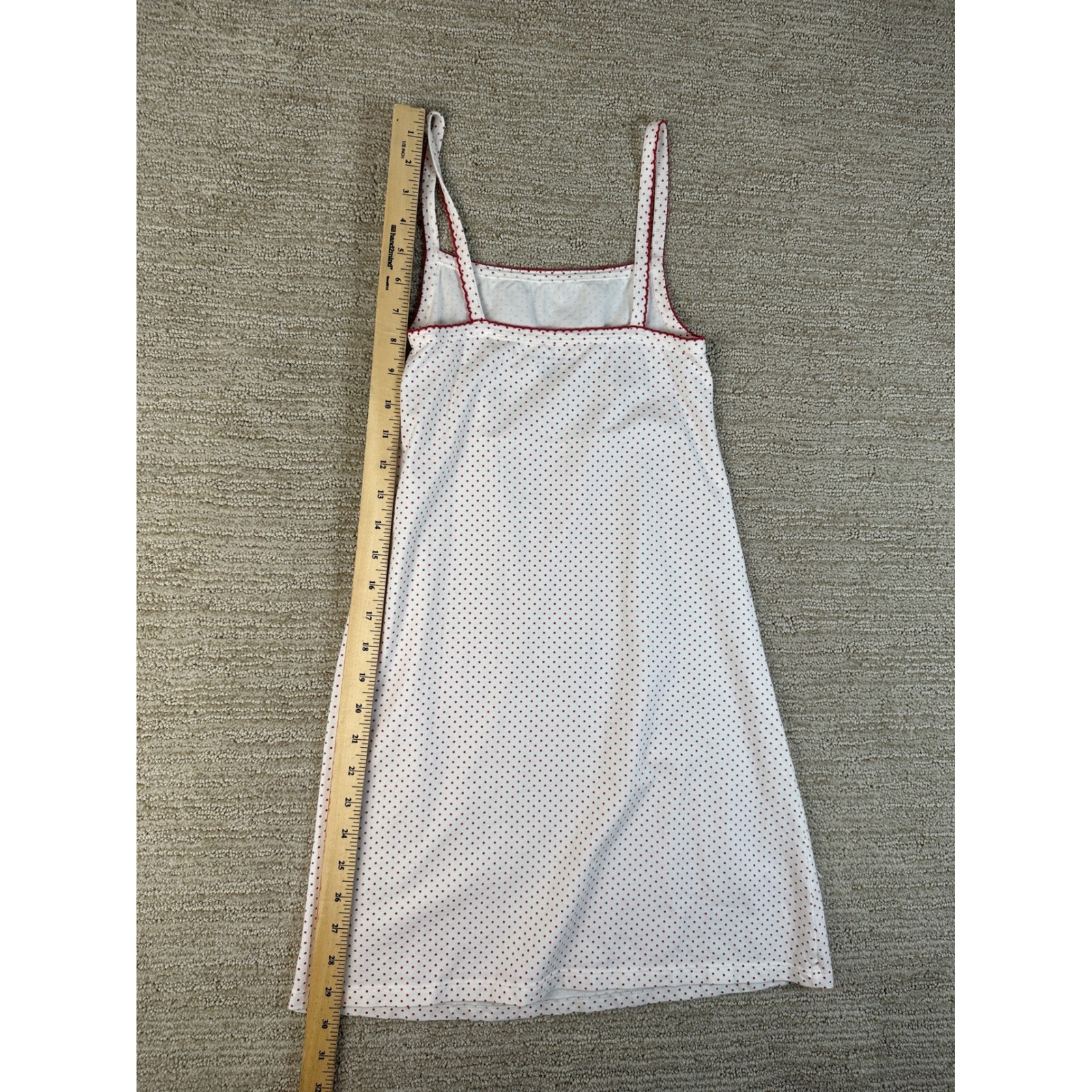 Brandy Melville White Red Polka Dot Scallop Coquette Mini Dress Cotton Italy