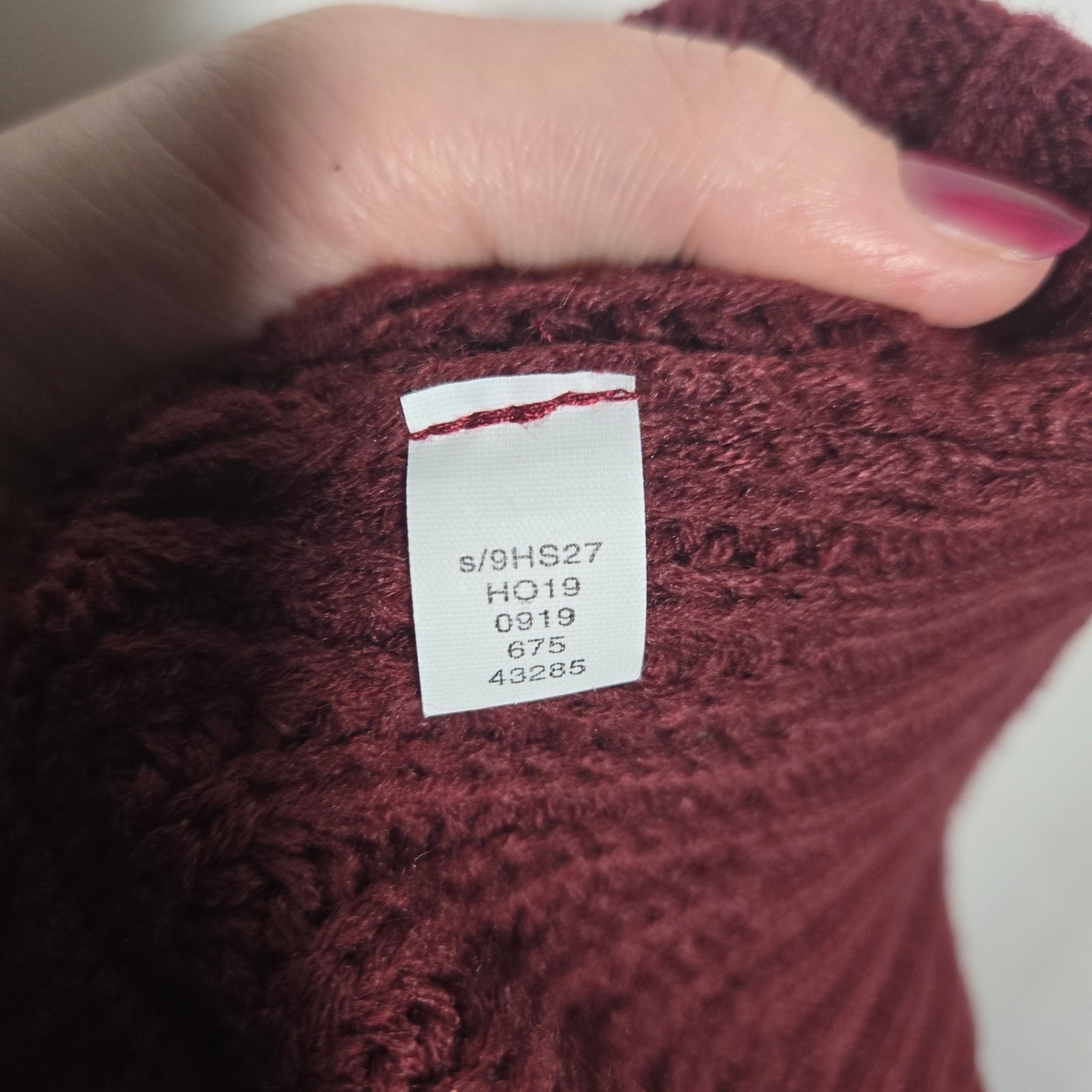 American Rag Medium Keyhole Cable Knit Fringe Dress Burgundy Wine Winter Cozy