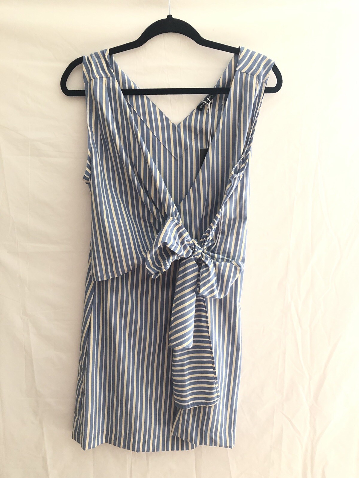 Style Envy Wrap Dress sz L Large Summer Womens Navy White