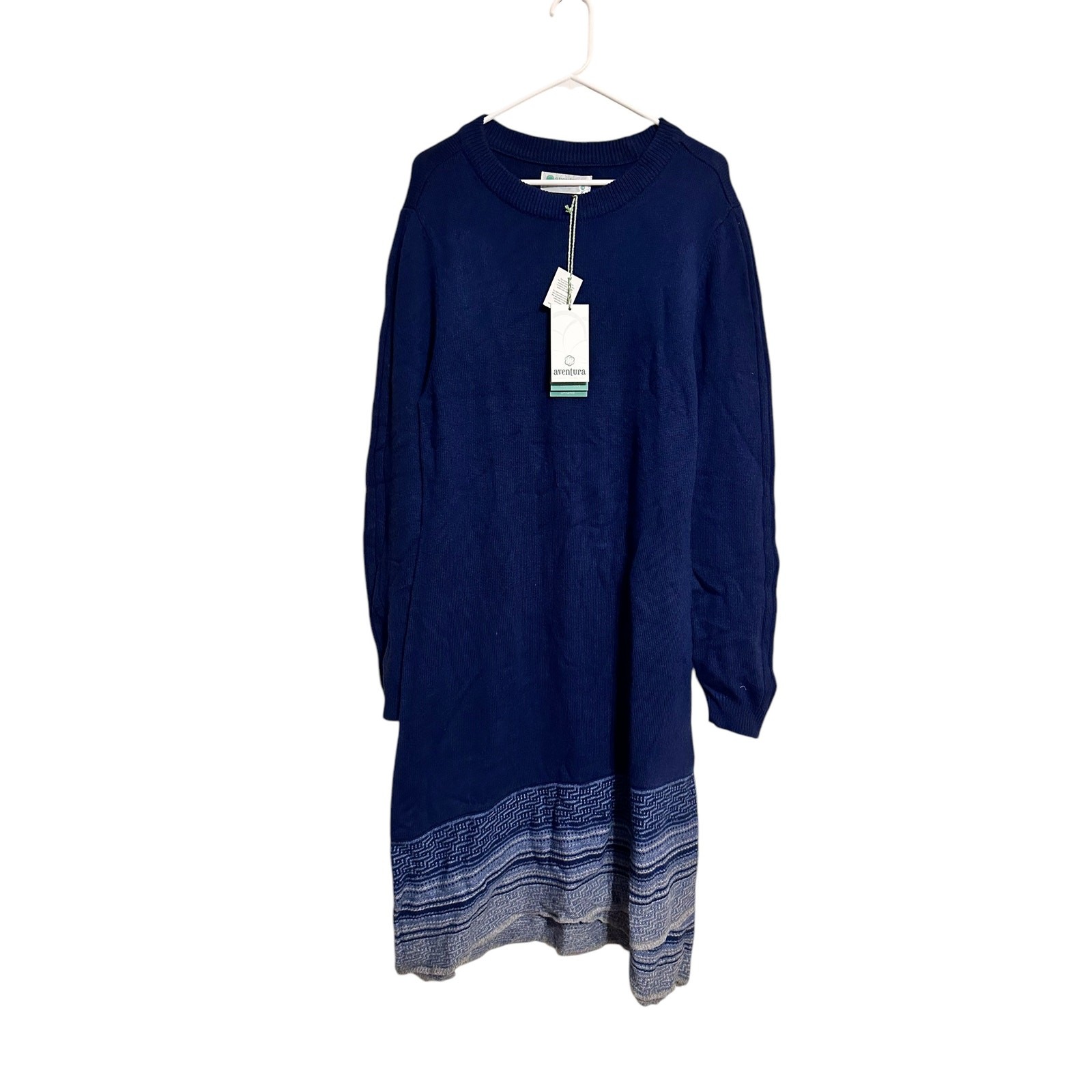Aventura Navy Blue Plus Size Sweater Dress Size 2X Wool Cashmere Blend NWT