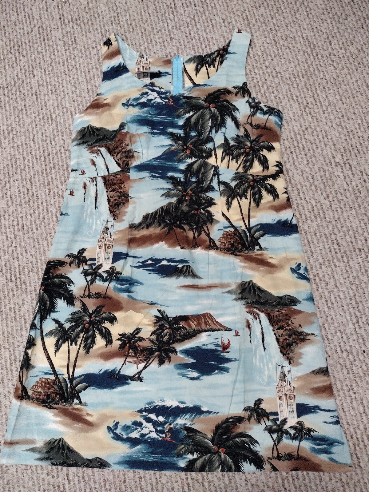 Vintage HILO HATTIE Hawaiian Dress 16 Zip Surf Aloha Women’s Beach Retro Island