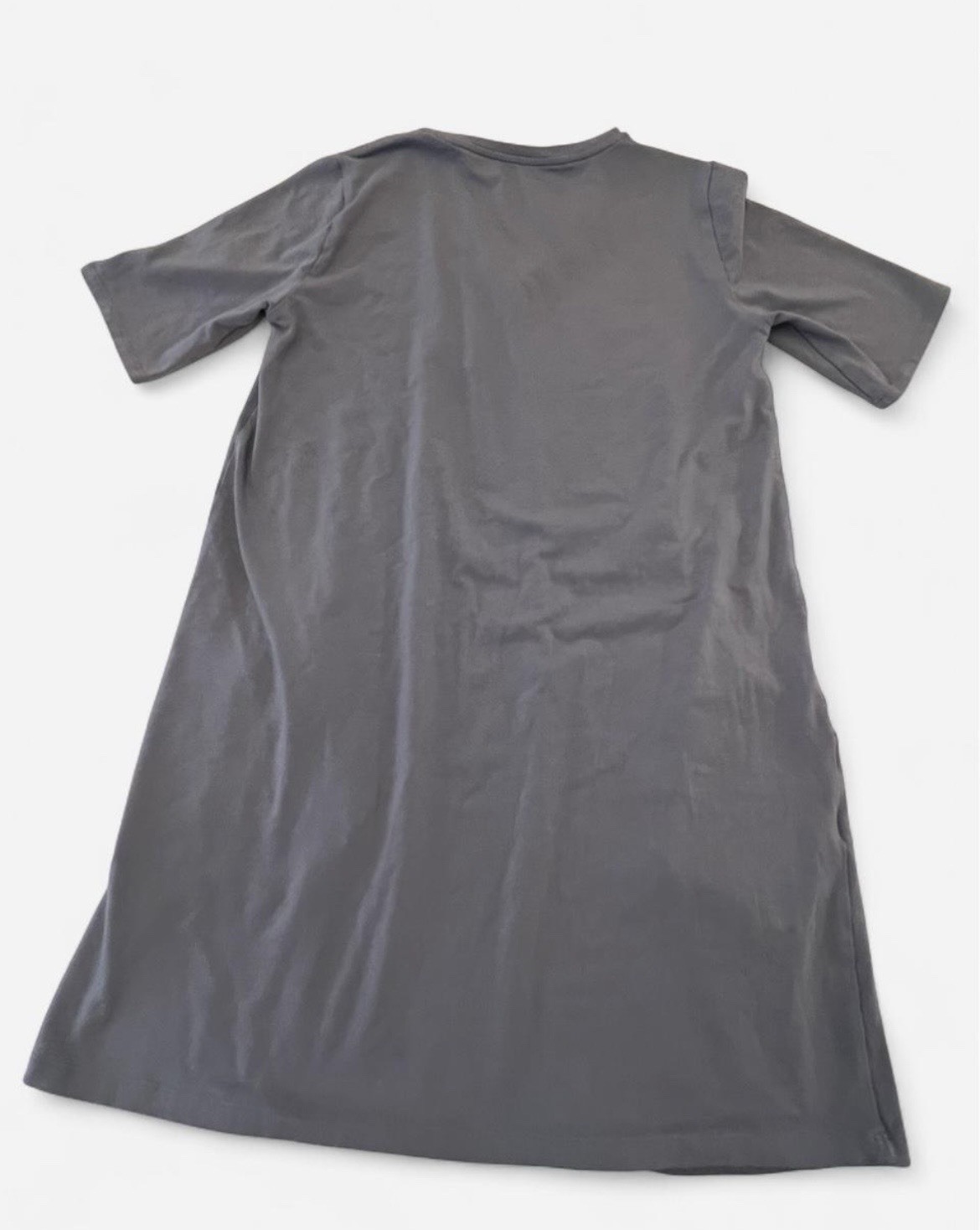Eileen Fisher Chambray V-neck Basic Tee Dress Stretch Organic Cotton Size XS/TP
