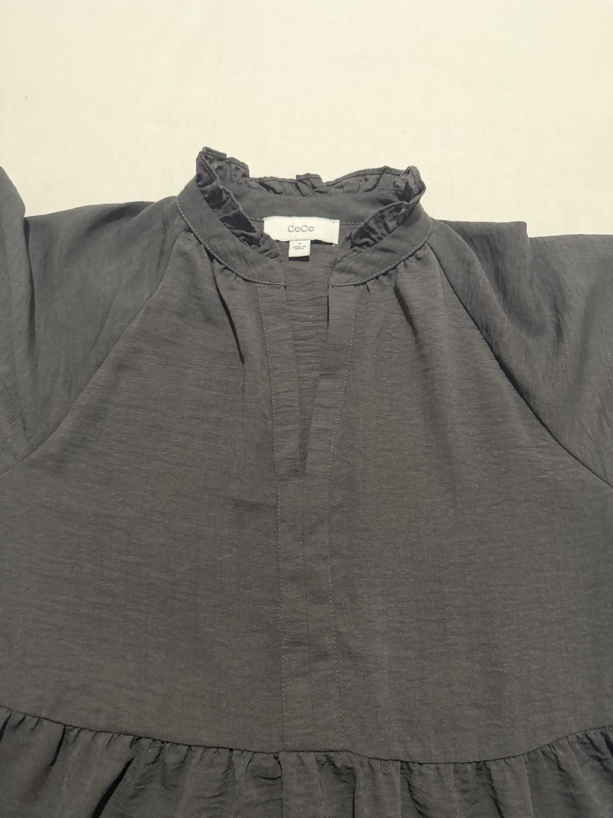 cece brand black v-neck medium length dress, women’s medium nwt