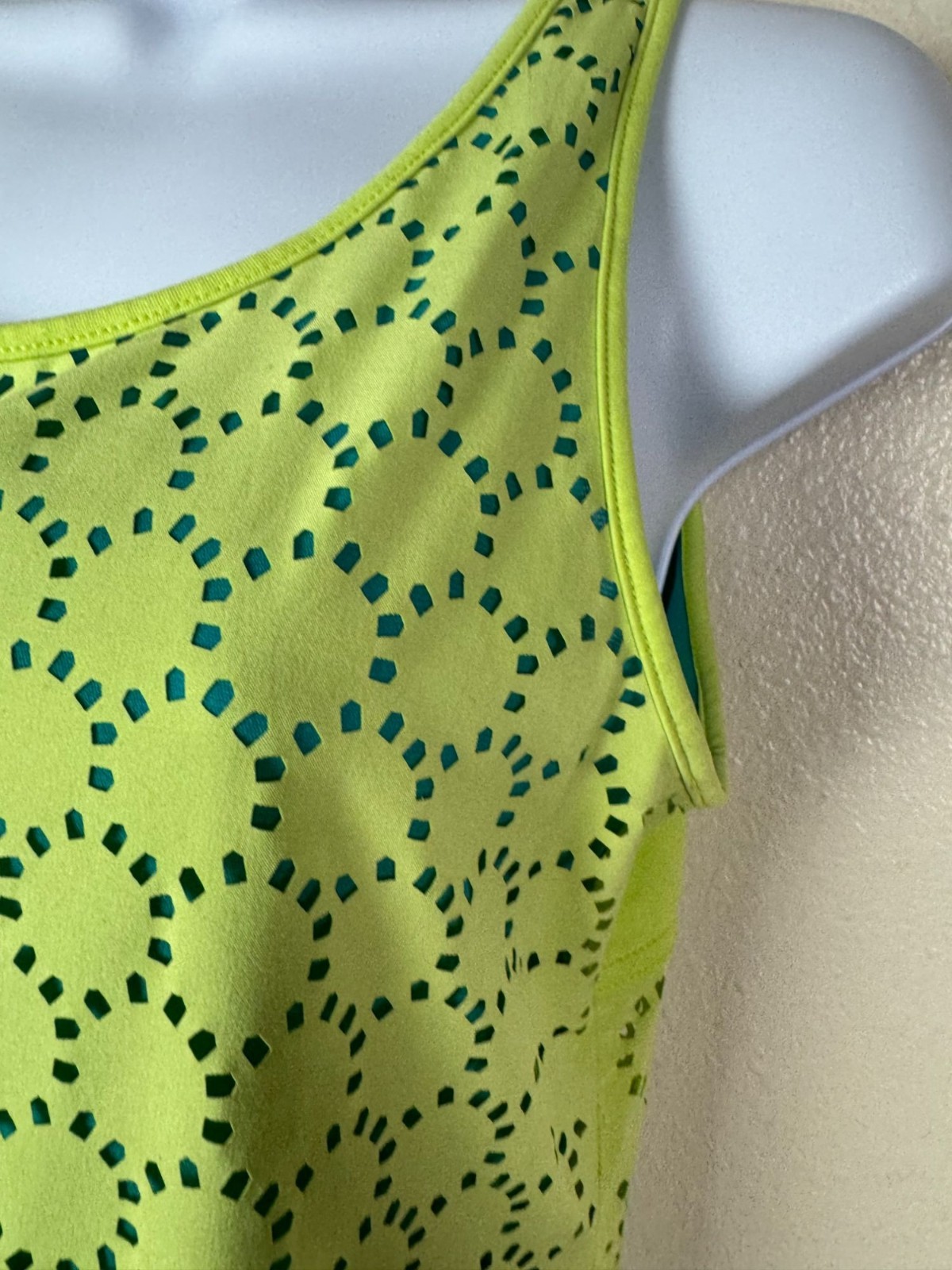Tittle Nine Green Sleeveless Laser Cut Scalloped Hem Dress Size Small Lightweigh