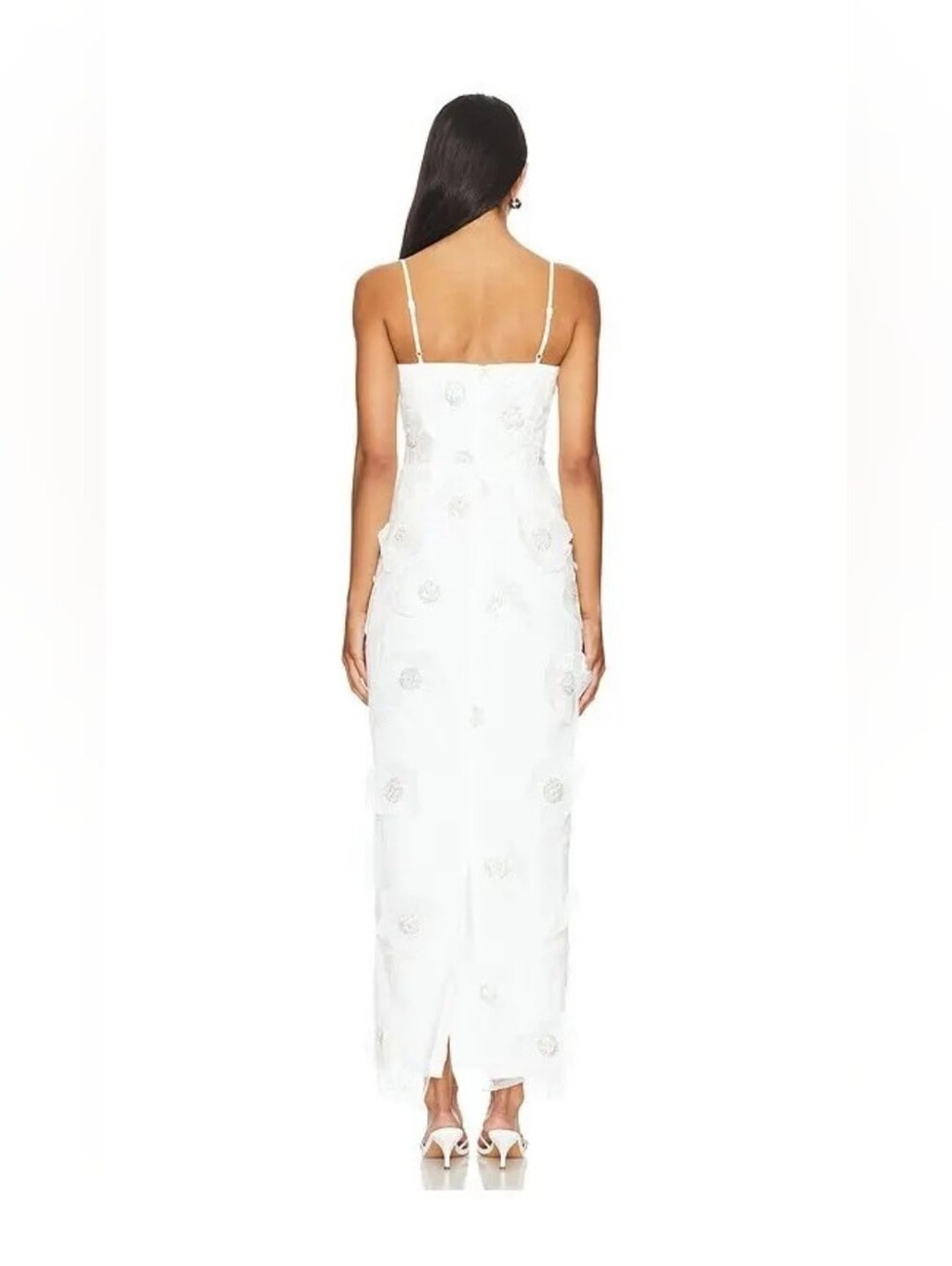 NWT $448 ELLIATT Dahlia Midi Dress With 3d Floral Applique Small