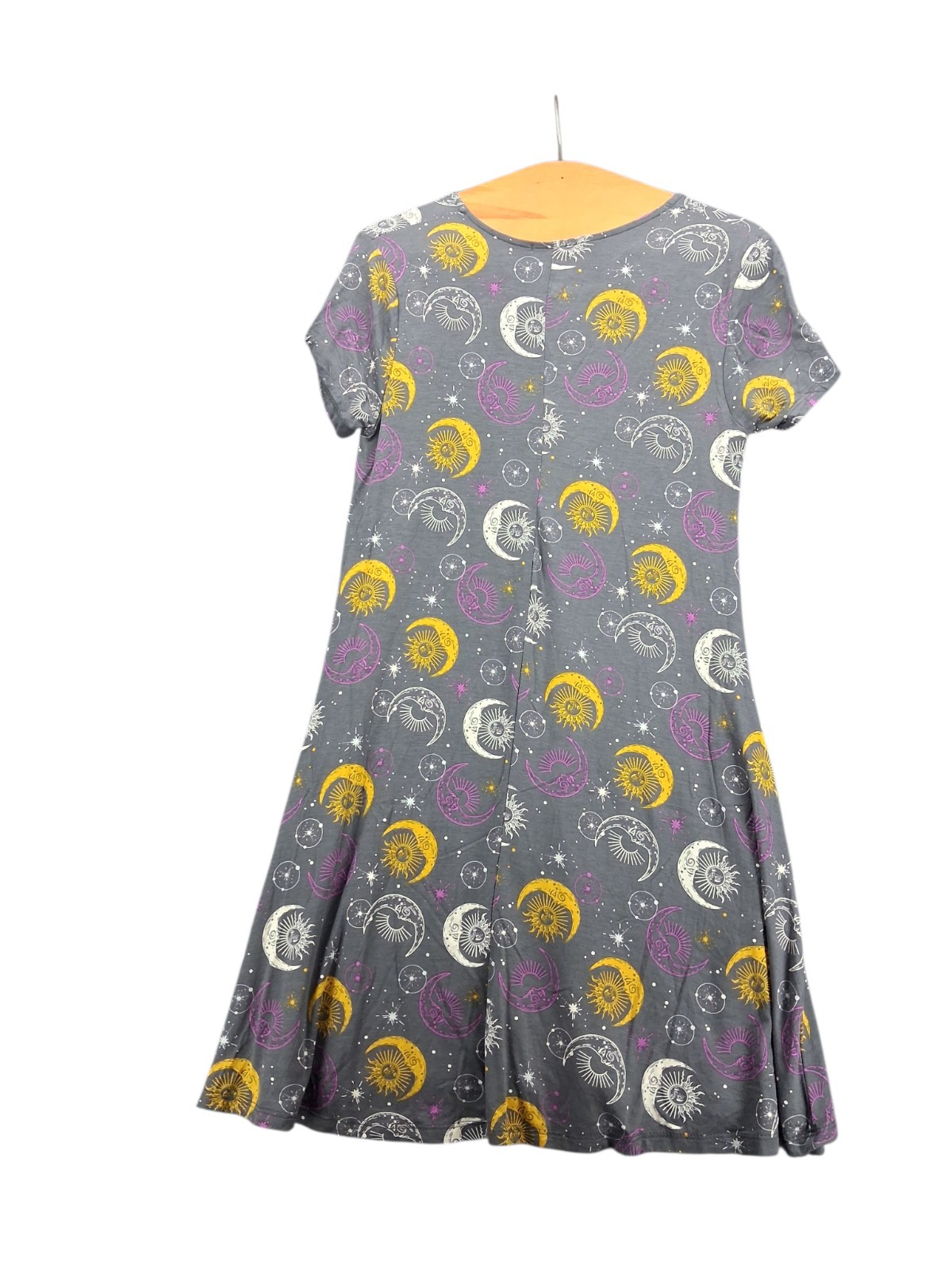 Riley & James Dress Medium Celestial Sun Moon Stars Boho A-Line Swing Stretch