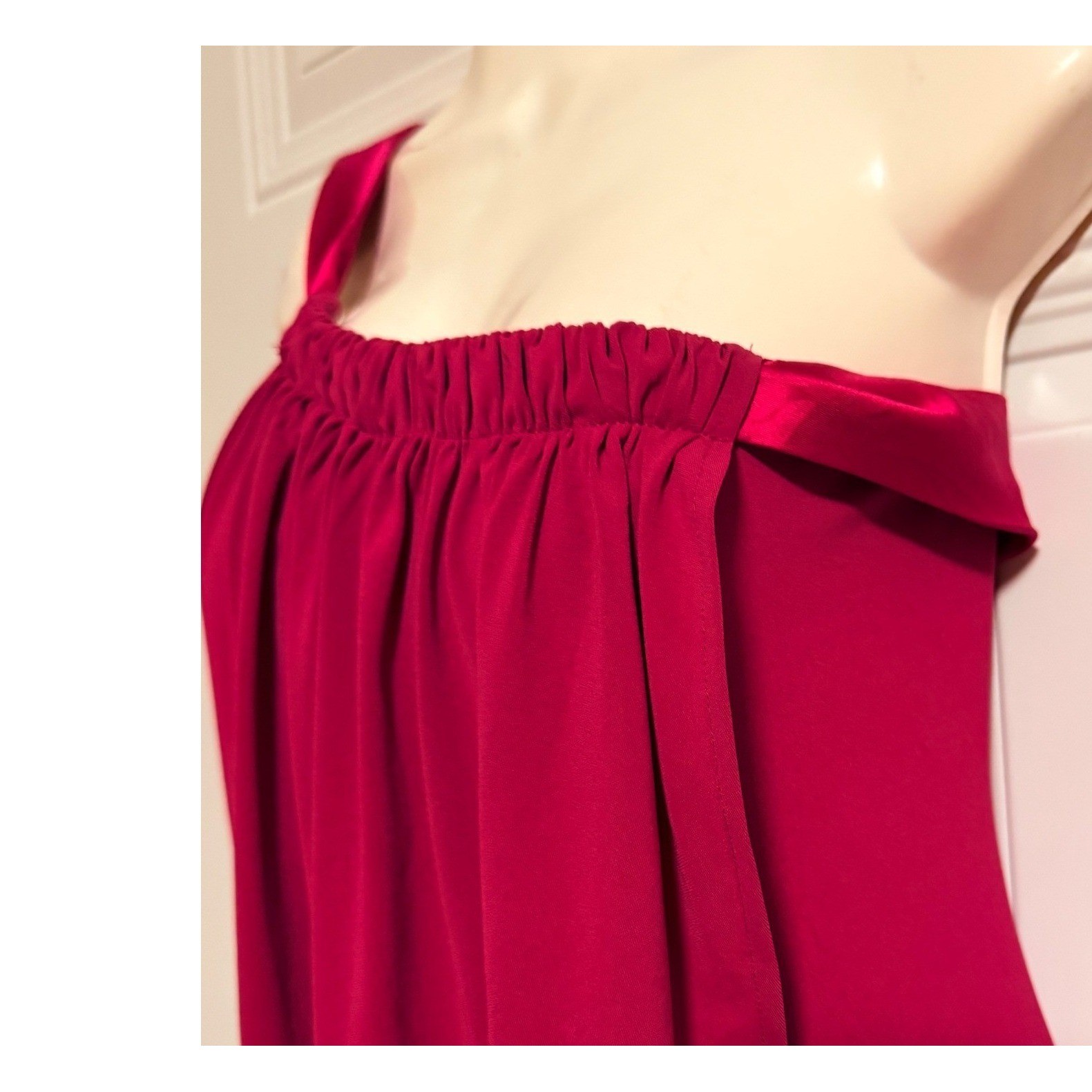 Rory Beca One-Shoulder Silk Dress XS Burgundy Wine Made in USA Elegant Draped