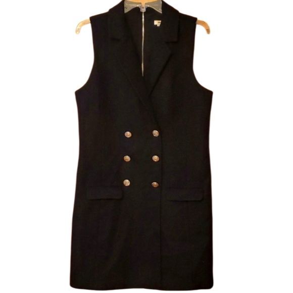Jason Wu Black Boucle Tweed Blazer Vest Dress Size Large