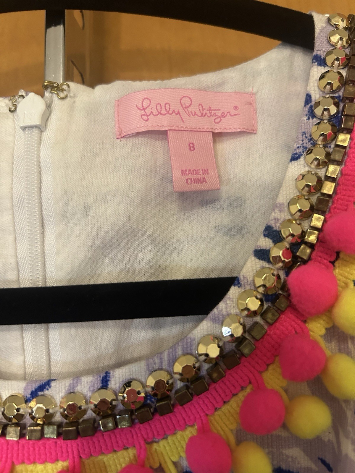 EUC Lilly Pulitzer Mila Shift Dress in Lilac Rock the DockPom Pom size 8