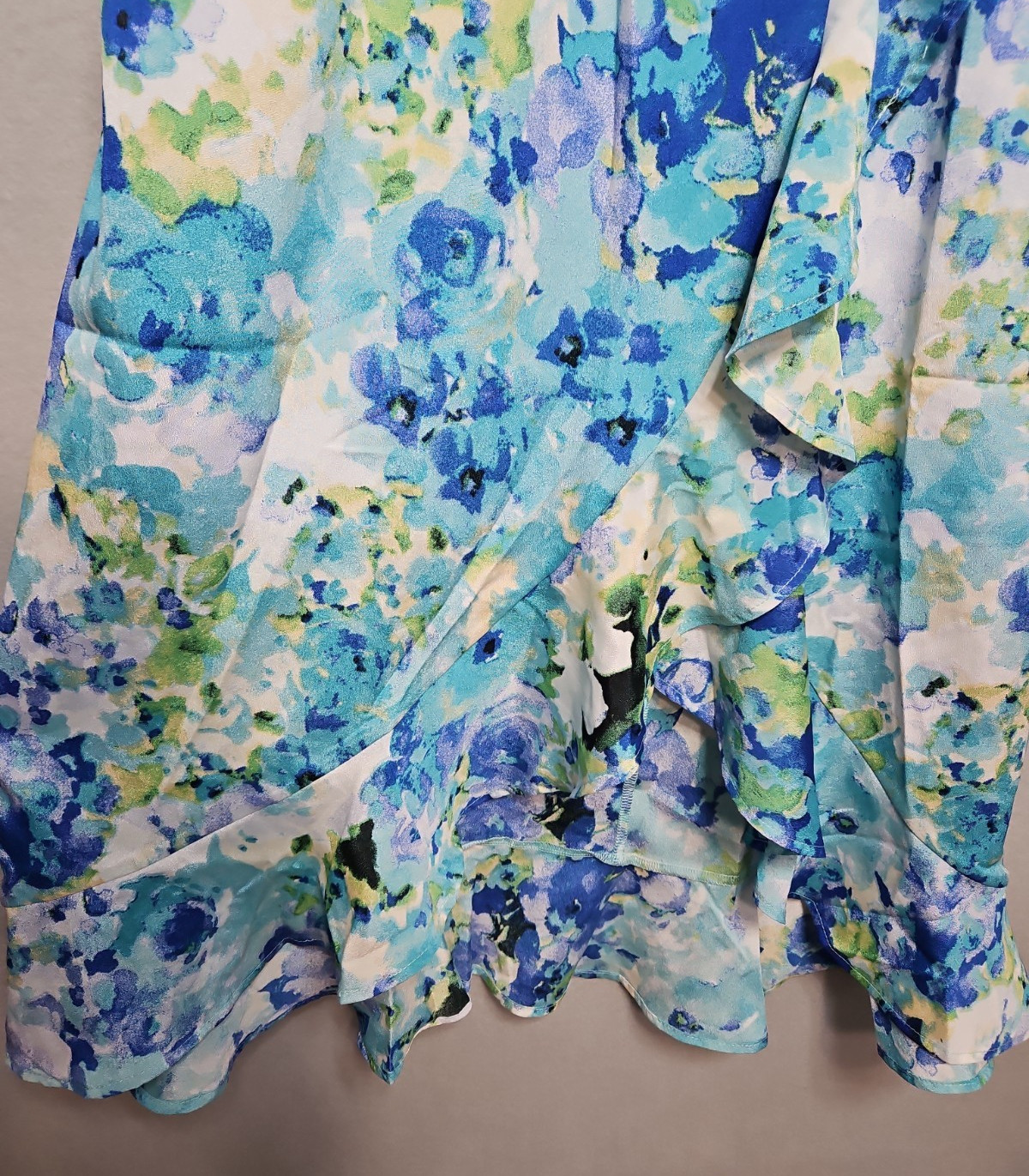 Fraiche By J Womens Blue Floral High Low Maxi Dress Size Medium NWT