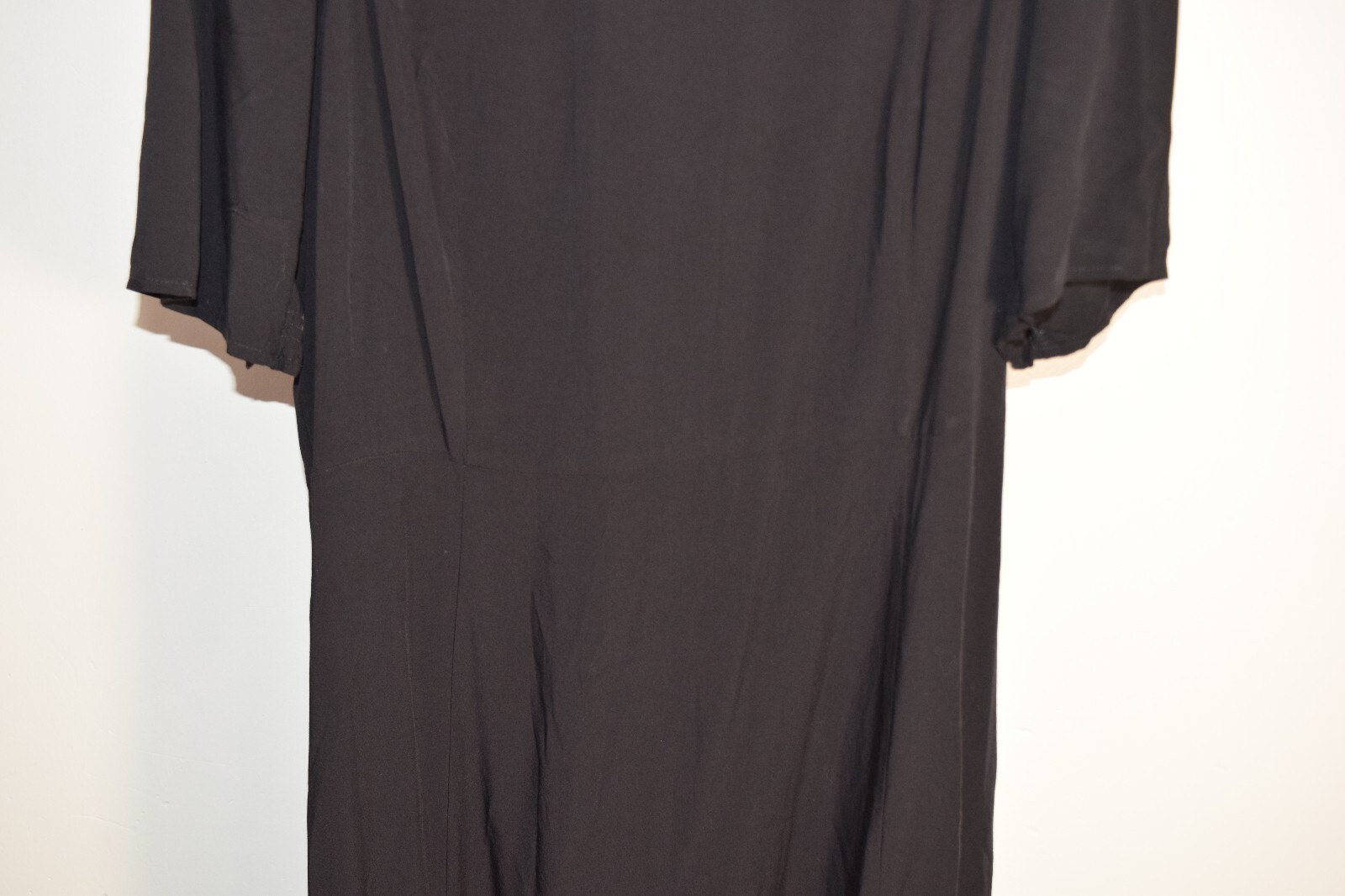 Old Navy Black Shift Dress Size XL Tall –Short Sleeve Keyhole Back Smocked Waist