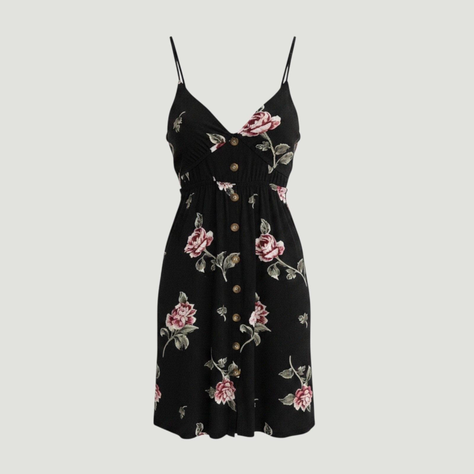 Mimi Chica Dress Womens S Black Floral Rose Tie Front Sundress Casual Romantic