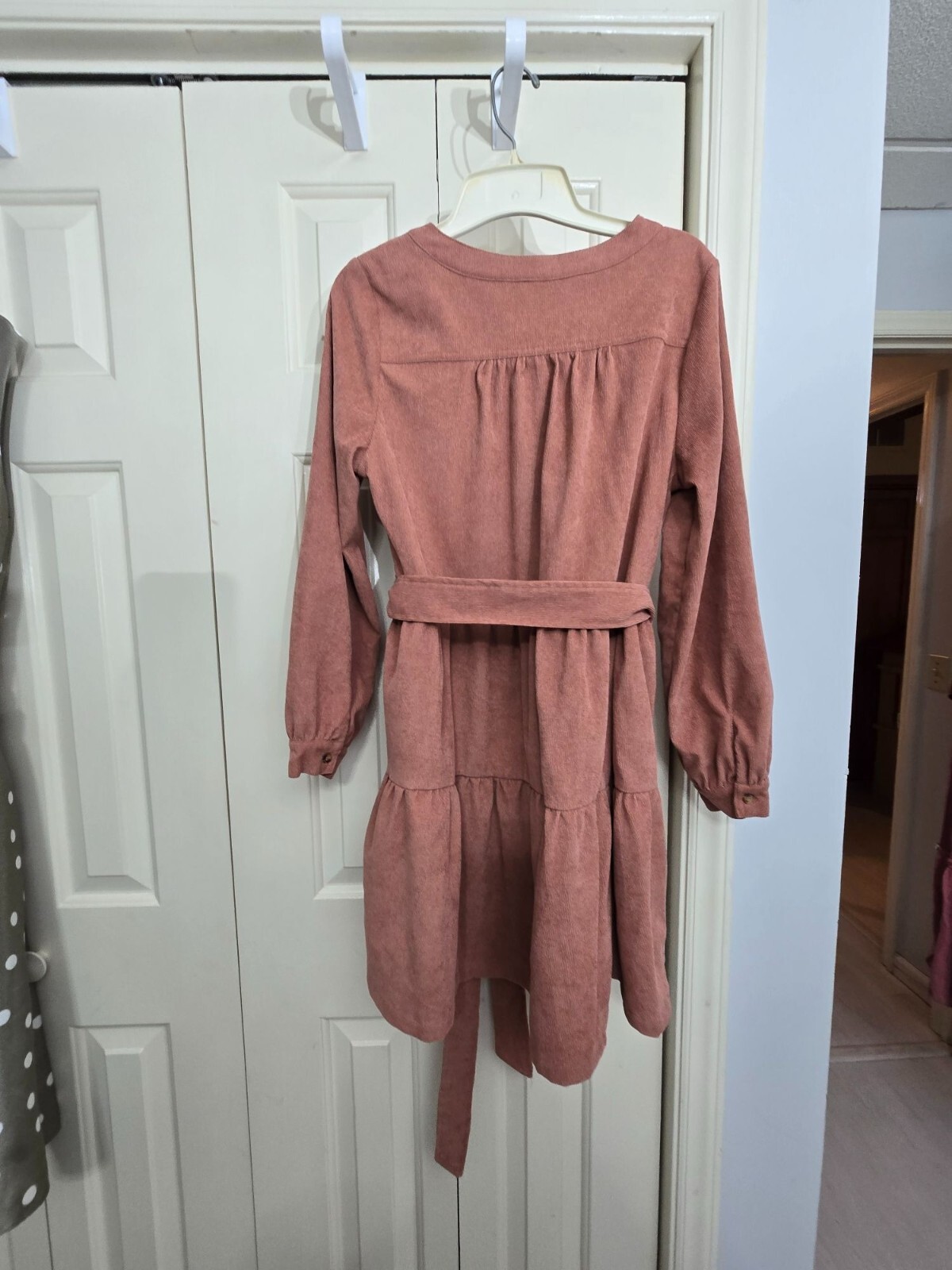 Simply Southern Womens Smocked Button-Front Dress With Waist Tie Belt Size S 100