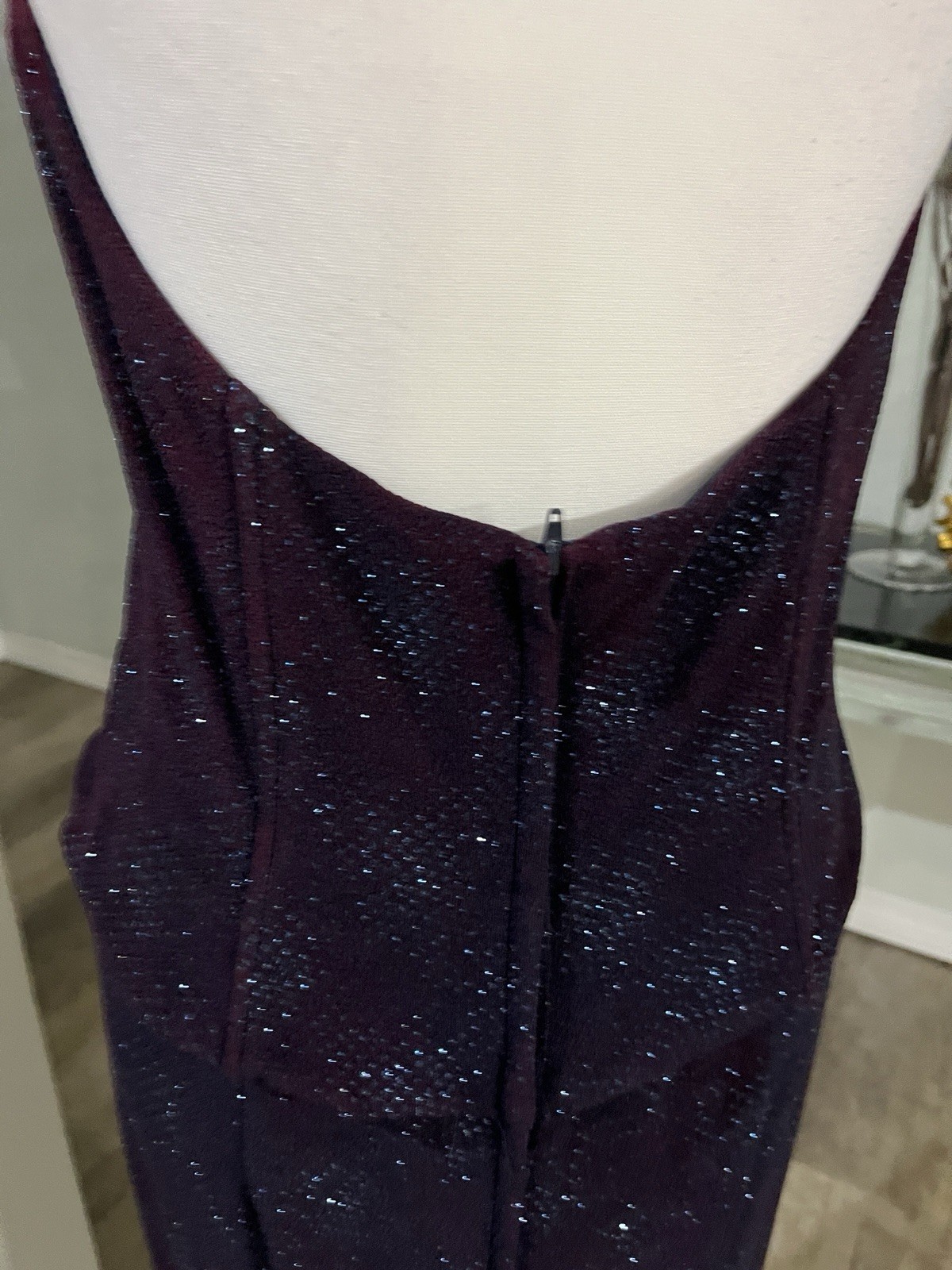 Scott McClintock Millennium 2000 Blue Halter Formal Column Dress Sparkle Sz 14