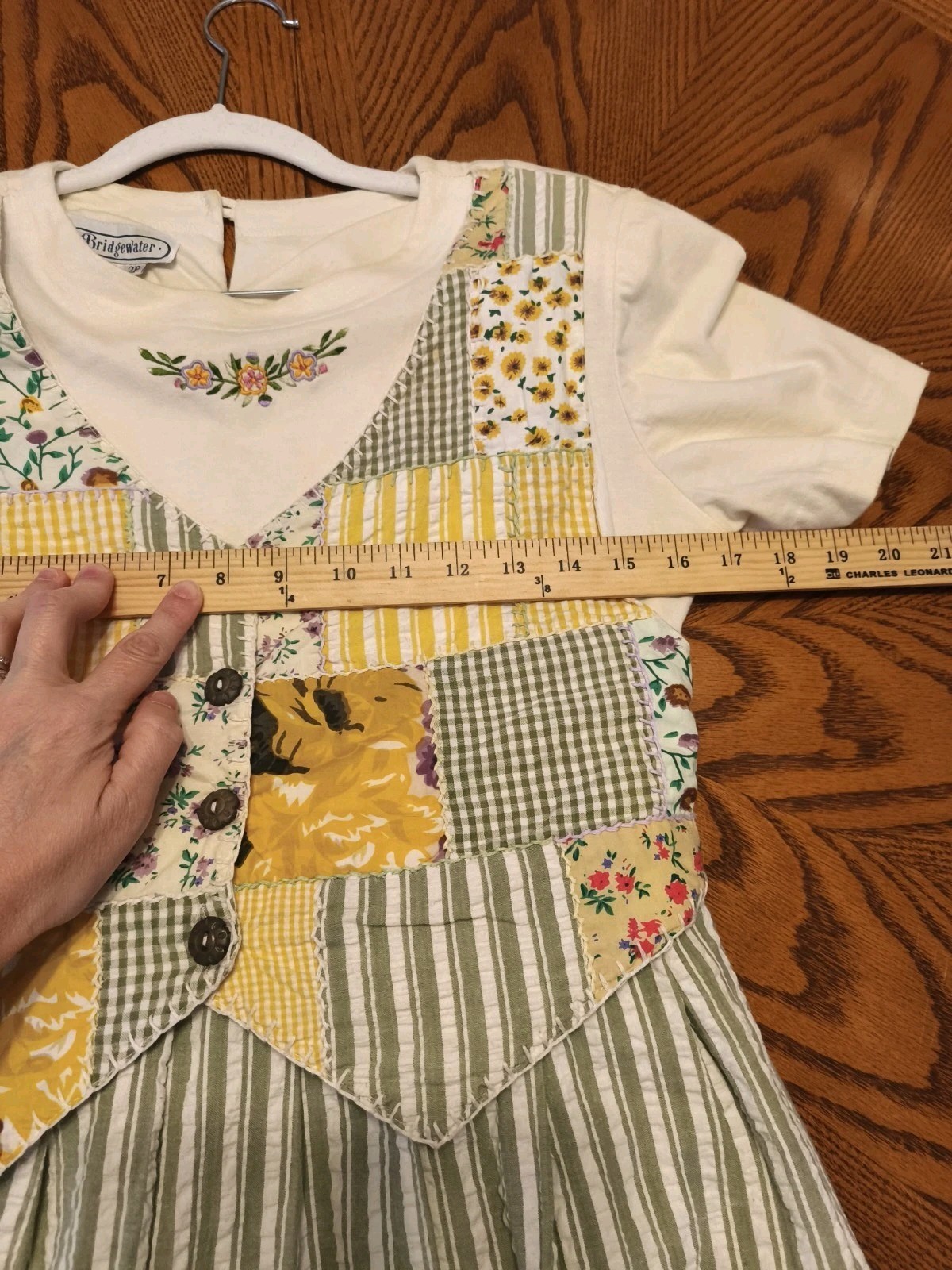 Vintage Prairie Maxi Dress Patchwork Vest 2Pc Set Cottagecore Boho