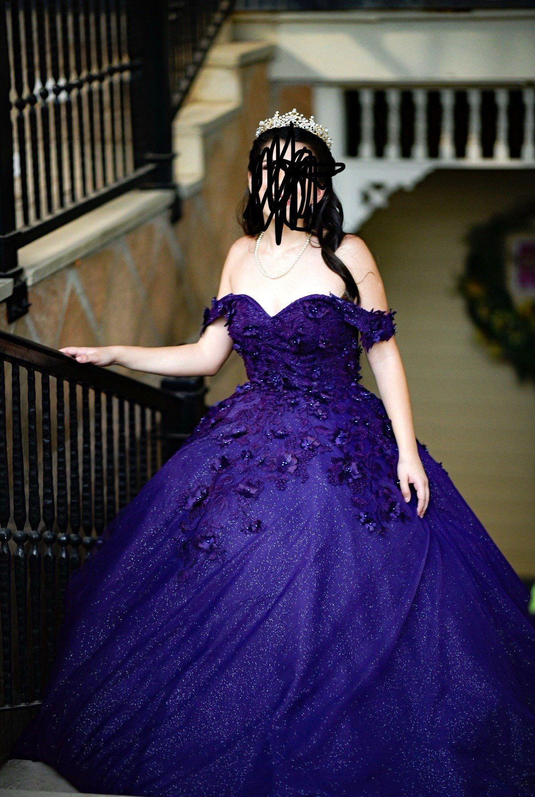 David’s Bridal Sweetheart Off-Shoulder Ballgown Prom Dress Corset Lace-Up Back